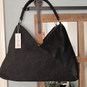 Simply Noelle large black shoulder handbag.
